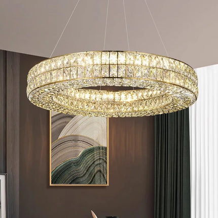 Lustre transparent en cristal LED pour décoration intérieure moderne — LZ4X9Q7N