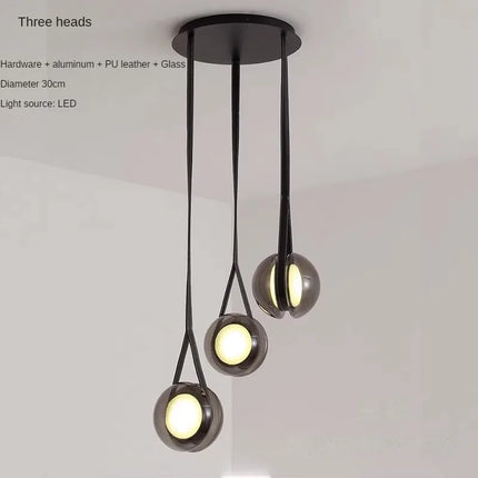 Lustre suspension design nordique en verre style yoyo — LZ4B7X9