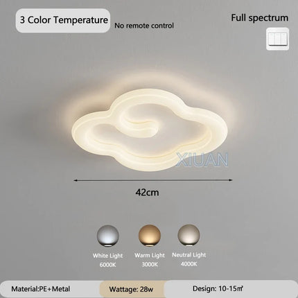 Lustre suspension scandinave nuage blanc avec télécommande LED optionnelle — LZ4X9P