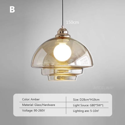 Suspension rétro en verre plaqué pour décoration moderne — LZ4X9M