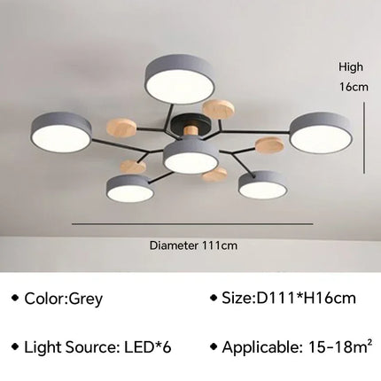 Plafonnier LED en bois au design nordique pour intérieur élégant — LZ4X9P2
