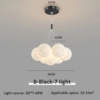 B Noir 7 lumières 12cm / Blanc froid 6000K