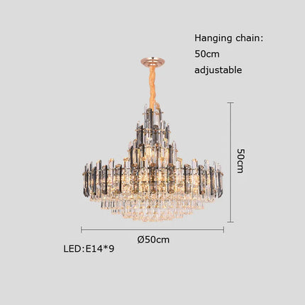 Suspension LED en cristal avec variateur d'intensité design luxueux — LZ4X9T