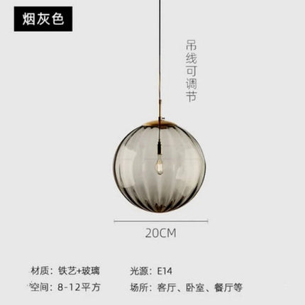 Lustre suspension en verre coloré effet grain d’eau nordique — LZ4X9P