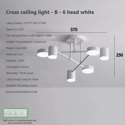 Lustre LED moderne semi-noir blanc et or pour salon et chambre — LZ4M9Q2
