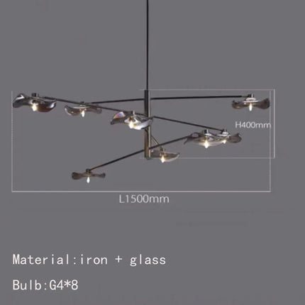 Lustre suspension en verre avec ampoule G4 et hauteur réglable — LZ4X9P