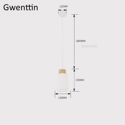Suspension décorative en bois et verre style nordique moderne — LZ4X9P
