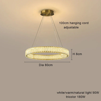 lustre led en cristal fantaisie lumière suspendue moderne