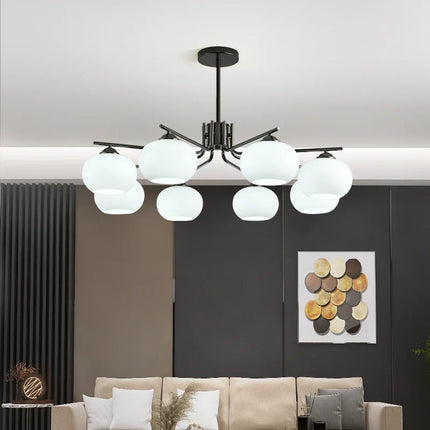 Lustre suspension nordique en verre blanc pour plafond — LZ4M9Q2