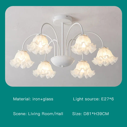 Lustre en verre à pétales pour décoration intérieure kawaii — LZ4X9T