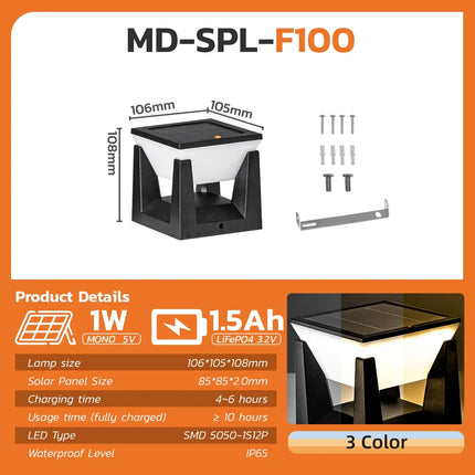Lampadaire solaire étanche pour jardin et allée extérieure — LZ4X9Q