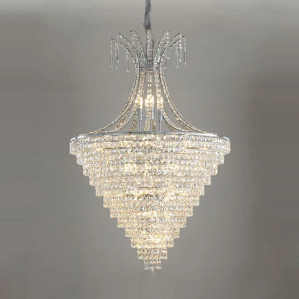 lustre en cristal chrome pour éclairage intérieur élégant