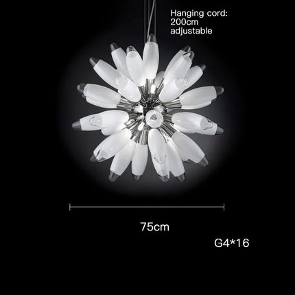 lustre à led design avec abat-jour en verre élégante finition brillante