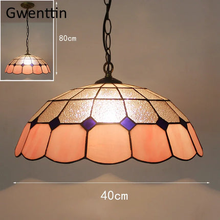 Suspension en verre teinté style Tiffany pour décoration intérieure — LZQ7M2