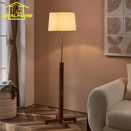 Lampadaire en bois massif style wabi-sabi zen lumineux — LZ4X9M