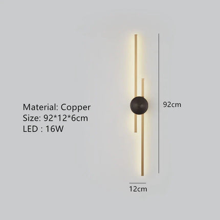 Applique murale LED en laiton minimaliste pour allée et restaurant — LZ4X9T1