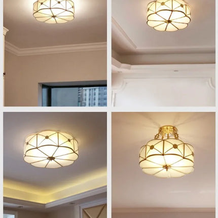 Plafonnier rond en cuivre pour intérieur élégant — LZ4X9T2