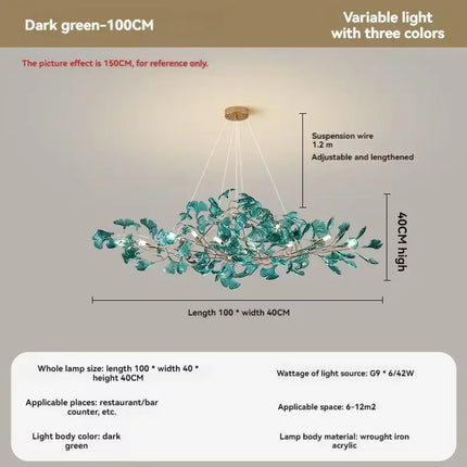 Lustre nordique Artpad avec feuilles en acrylique pour intérieur — LZ4X9M
