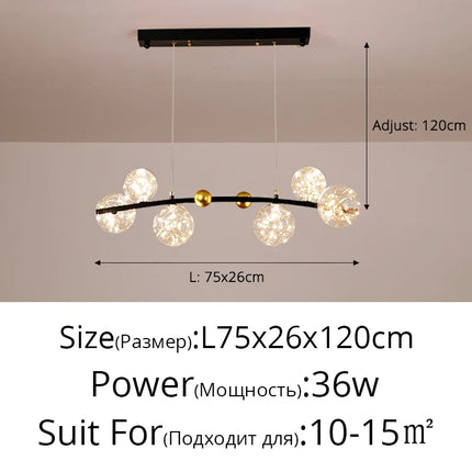 suspension led nordique boule de verre clair pour bar restaurant