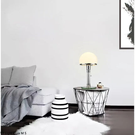 Lampe de table LED Bauhaus en verre et acier inoxydable Wilhelm Wagenfeld — LZ4X9T2