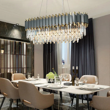 Plafonnier LED suspendu en cristal au design moderne pour salle à manger — LZ4X9P2