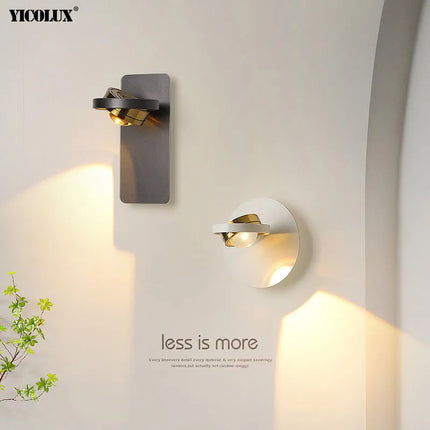 Applique murale LED rotative noire et blanche pour salon et allée — LZ4X9J