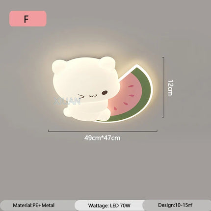 Plafonnier LED enfant motif ours et fruits cartoon — LZ4X9JQ