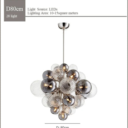 Lustre suspension globe en verre avec éclairage LED intégré — LZ4M9X2