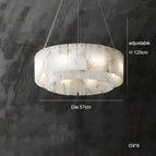 Diamètre B 57 cm / Cadre argenté / Lumière chaude