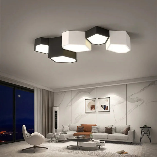 Plafonnier Led cubique irrégulier nordique