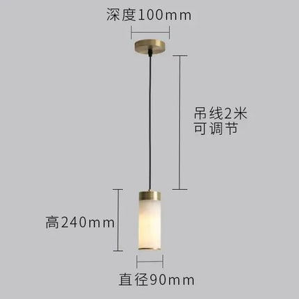 Suspension rétro en cuivre avec abat-jour marbre pour intérieur et jardin — LZ4X9P
