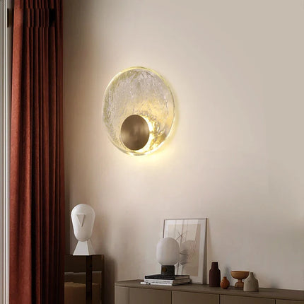 Applique murale LED nordique en verre transparent et cuivre — LZ4X9P2