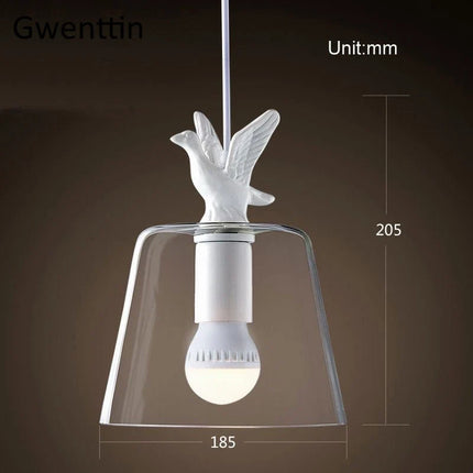 Lustre décoratif moderne en verre forme oiseau canard — LZ4X9P2
