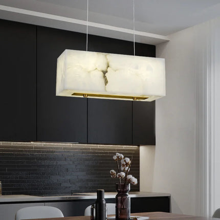 Lustre suspension minimaliste en marbre et cuivre pour intérieur moderne — LZ4X9T