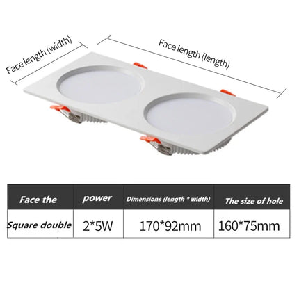 spot led double tête encastré ultra mince design moderne