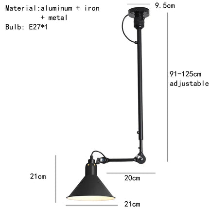 Lustre rétro américain avec abat-jour orientable pour lecture — LZ4XJ9