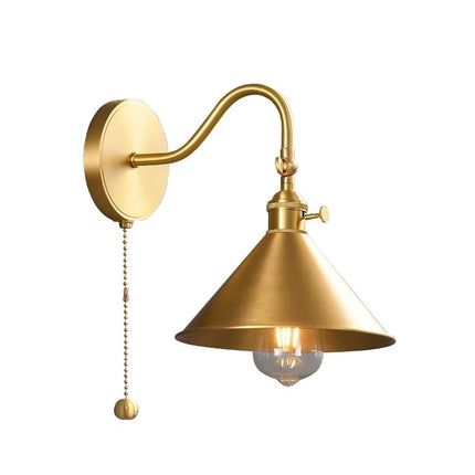 Applique murale moderne en cuivre avec chaîne et ampoule LED Edison réglable — LZ4X9P2
