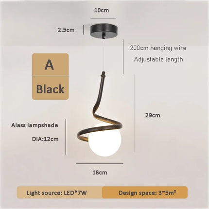 Suspension sphérique en verre pour éclairage minimaliste moderne — LZ4X9J