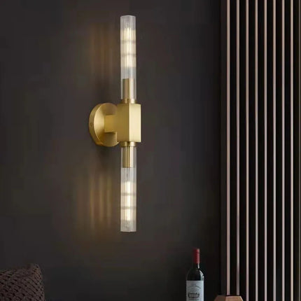 Applique murale nordique en verre transparent avec double éclairage créatif — LZ4X9T