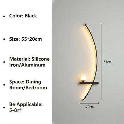 Applique murale LED nordique à rayures pour décoration intérieure — LZ4QJ7M