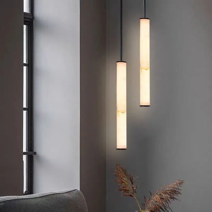 Lustre intérieur en marbre et laiton avec cordon réglable 3000K — LZ4X9P2