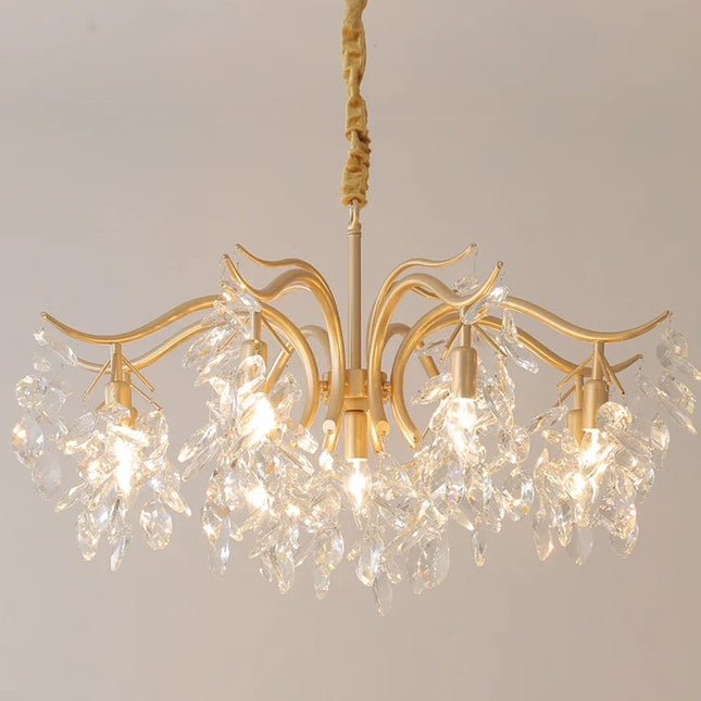 Lustre en cristal style rétro français et américain pour ambiance romantique — LZ4X9P2