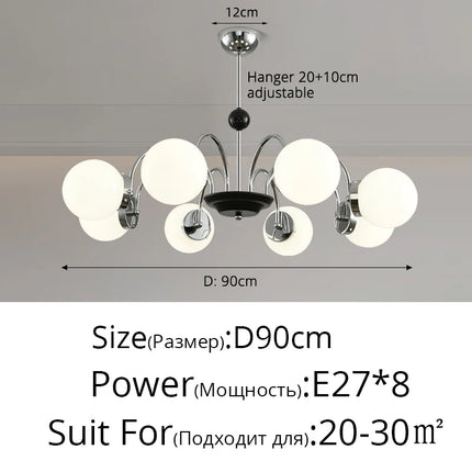 lustre moderne bauhaus magic bean style français crème luxe