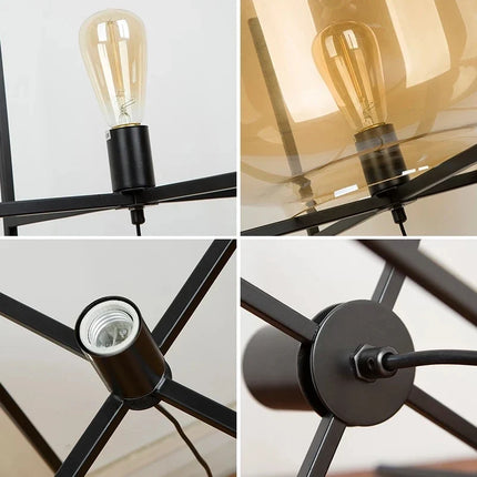 Lampadaire post-moderne avec abat-jour en verre cognac — LZ4X9P