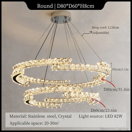 Lustre LED en cristal au design moderne et élégant pour intérieur — LZ4X9T2