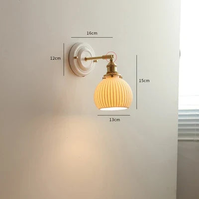 Applique murale LED style nordique japonaise cuivre et blanc — LZ4X9TQ