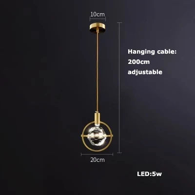 Suspension en verre cristal style art déco avec éclairage LED intégré — LZ4X9P2