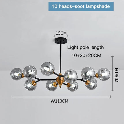 Lustre suspension en verre pour décoration intérieure élégante — LZ4X9M