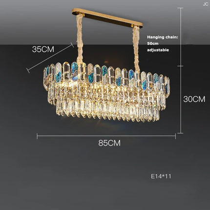 Plafonnier LED art déco en cristal doré et acier inoxydable — LZ7D9Q2N