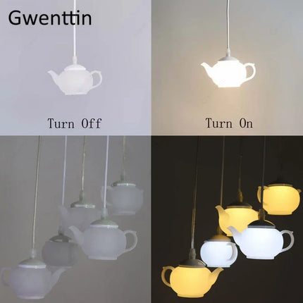 Suspension théière LED pour décoration intérieure nordique — LZ4X9Q2